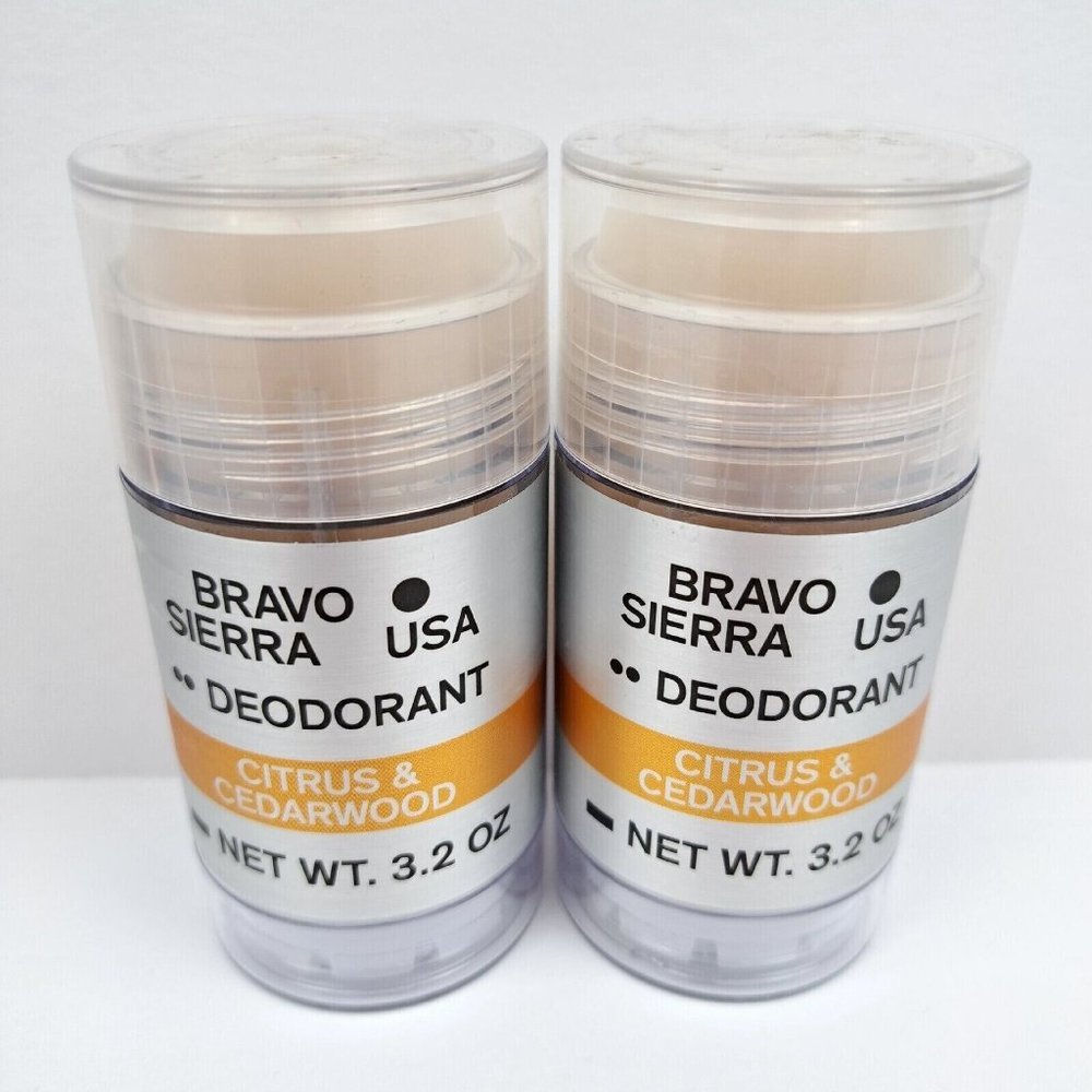 Bravo Sierra Deodorant Citrus Cedarwood Qty 2 Sticks USA Aluminum Free